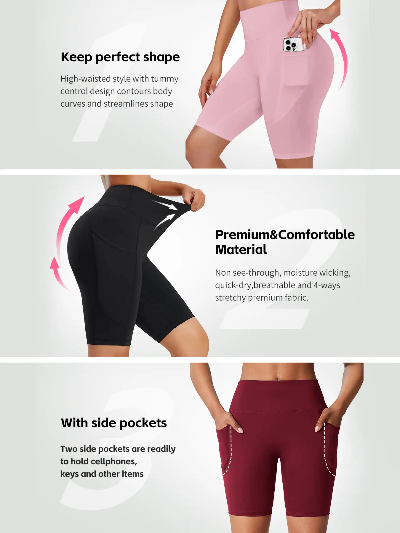 Women's Shorts (with Pockets) — Suitable for Yoga, Fitness, and Running