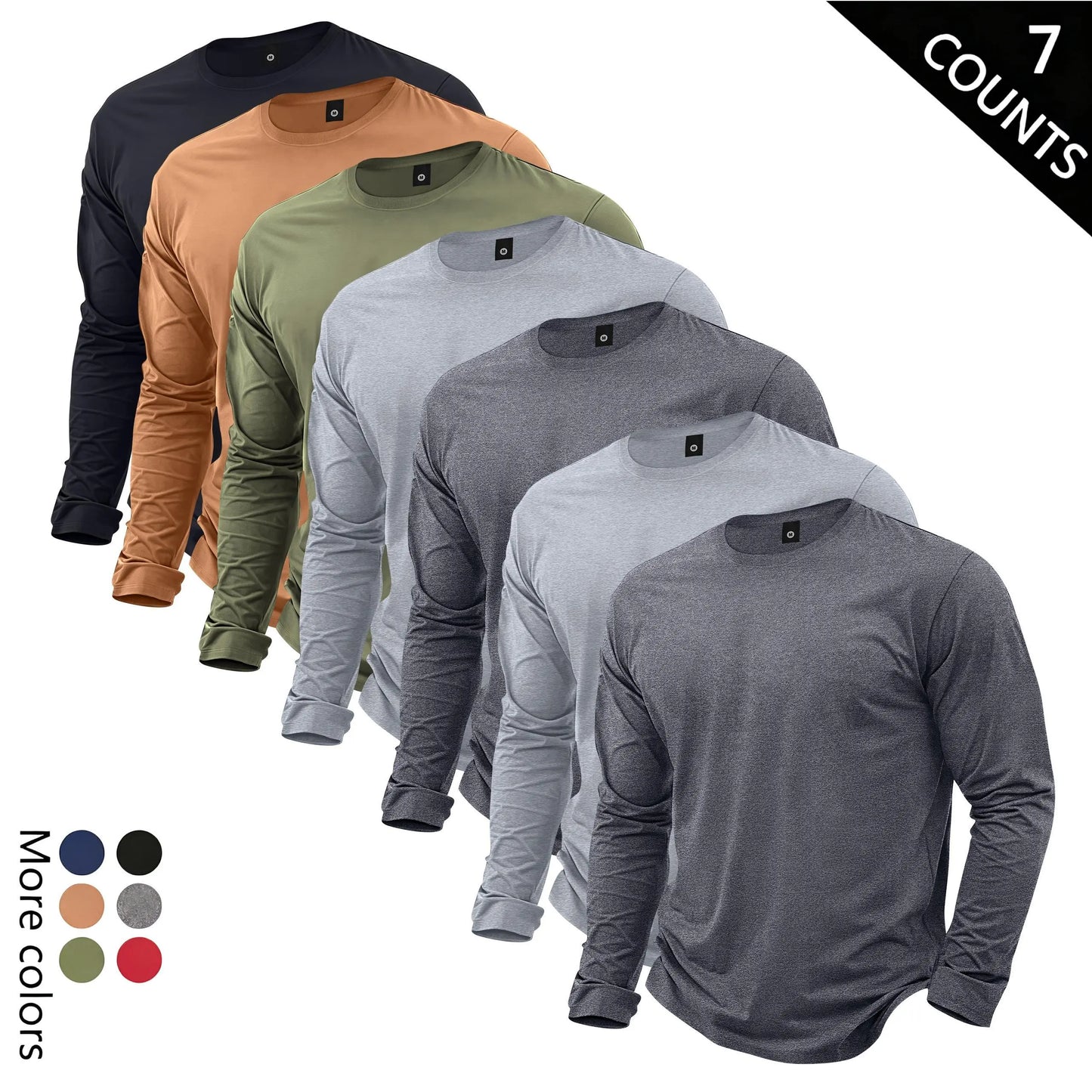 🔥Men’s Lightweight 7-Piece Long-Sleeve T-Shirt Set for Spring & Autumn