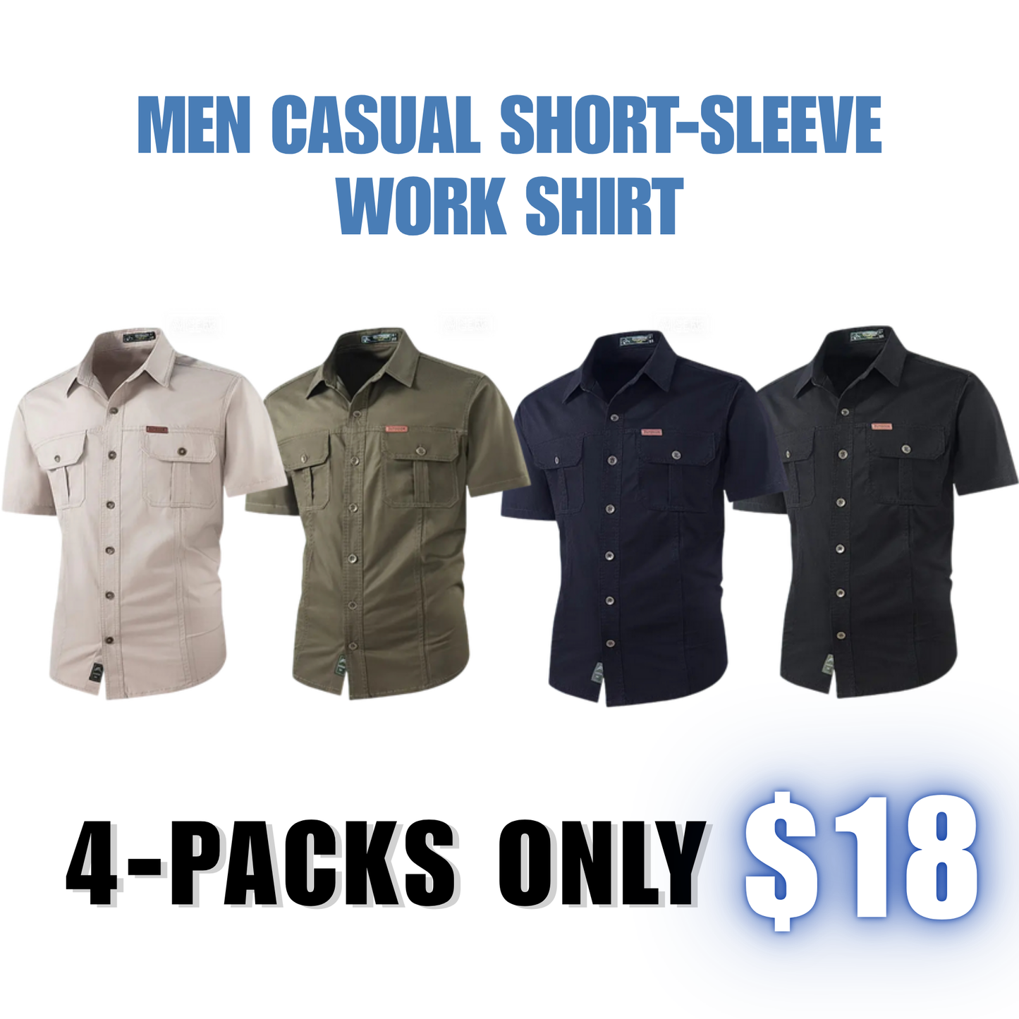 Men's Casual Short-Sleeve Utility Shirt