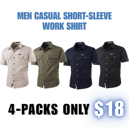 Men's Casual Short-Sleeve Utility Shirt