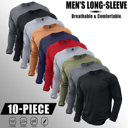 🔥Men’s Lightweight 7-Piece Long-Sleeve T-Shirt Set for Spring & Autumn