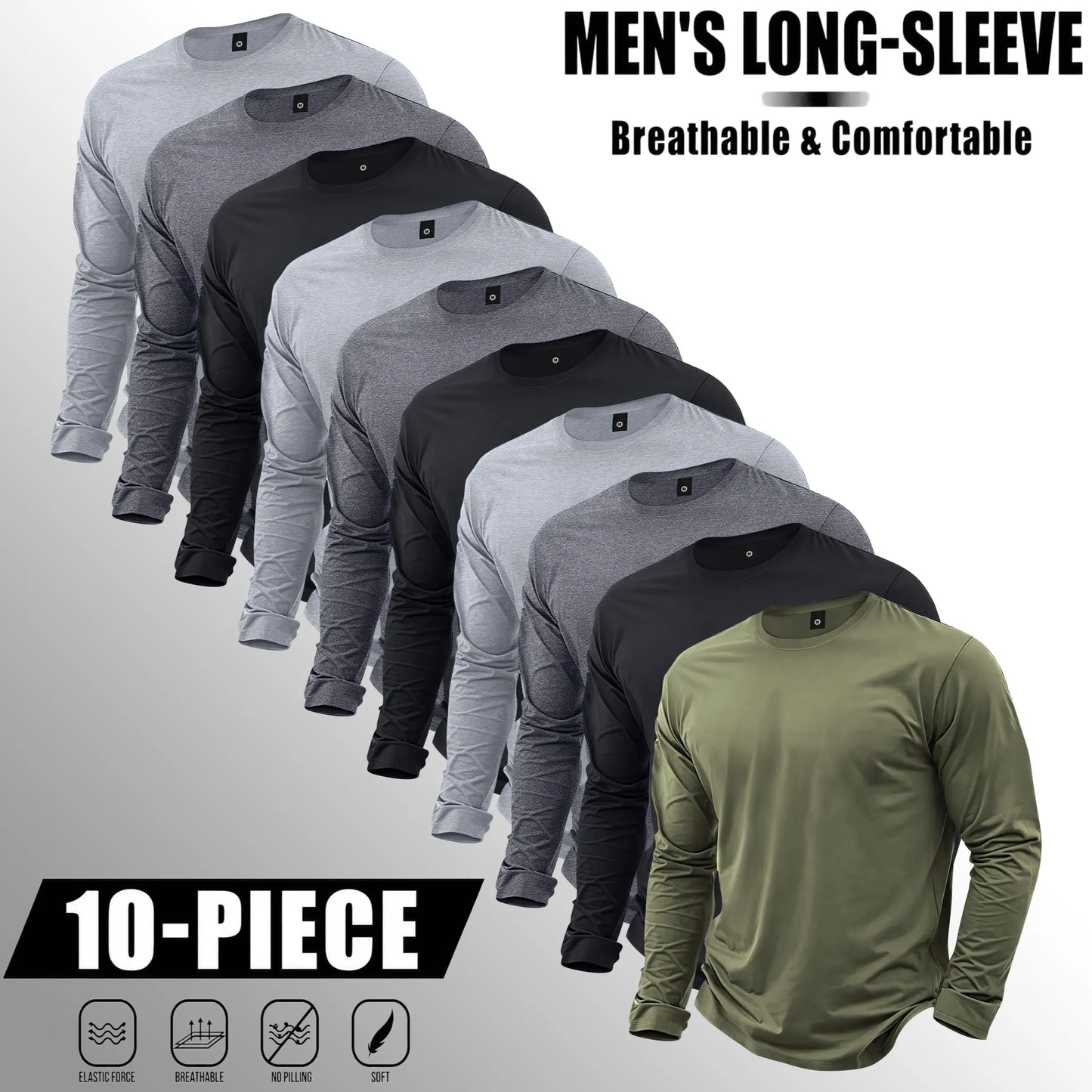 🔥Men’s Lightweight 7-Piece Long-Sleeve T-Shirt Set for Spring & Autumn