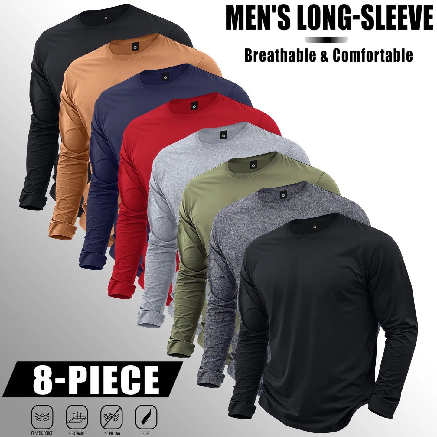 🔥Men’s Lightweight 7-Piece Long-Sleeve T-Shirt Set for Spring & Autumn