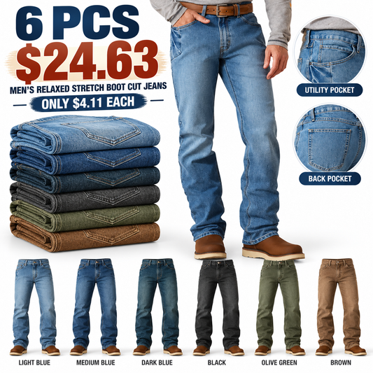 🔥 BESTSELLER | Men's Relaxed Stretch Boot Cut Jeans