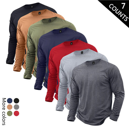 🔥Men’s Lightweight 7-Piece Long-Sleeve T-Shirt Set for Spring & Autumn