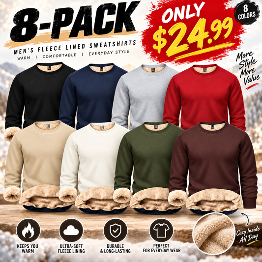 🔥 BESTSELLER |Men's Fitted Crewneck Fleece Lined Sweatshirt