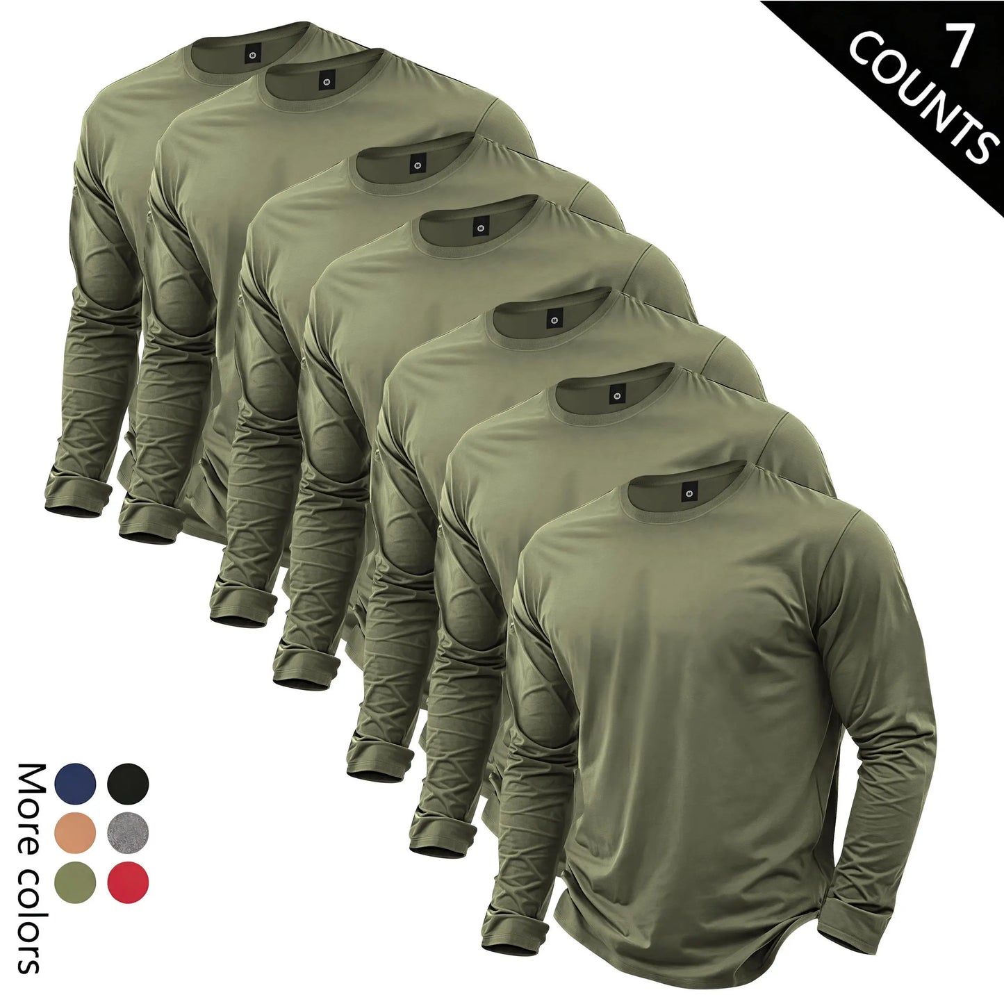 🔥Men’s Lightweight 7-Piece Long-Sleeve T-Shirt Set for Spring & Autumn