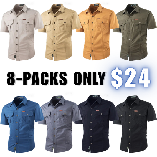 Men's Casual Short-Sleeve Utility Shirt