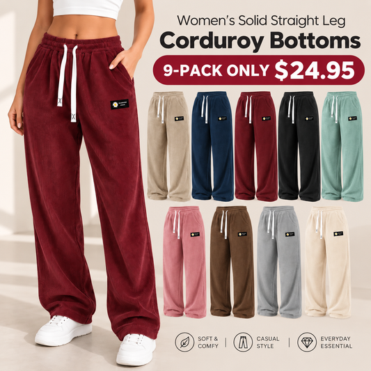 Women’s Relaxed Corduroy Straight-Leg Pants
