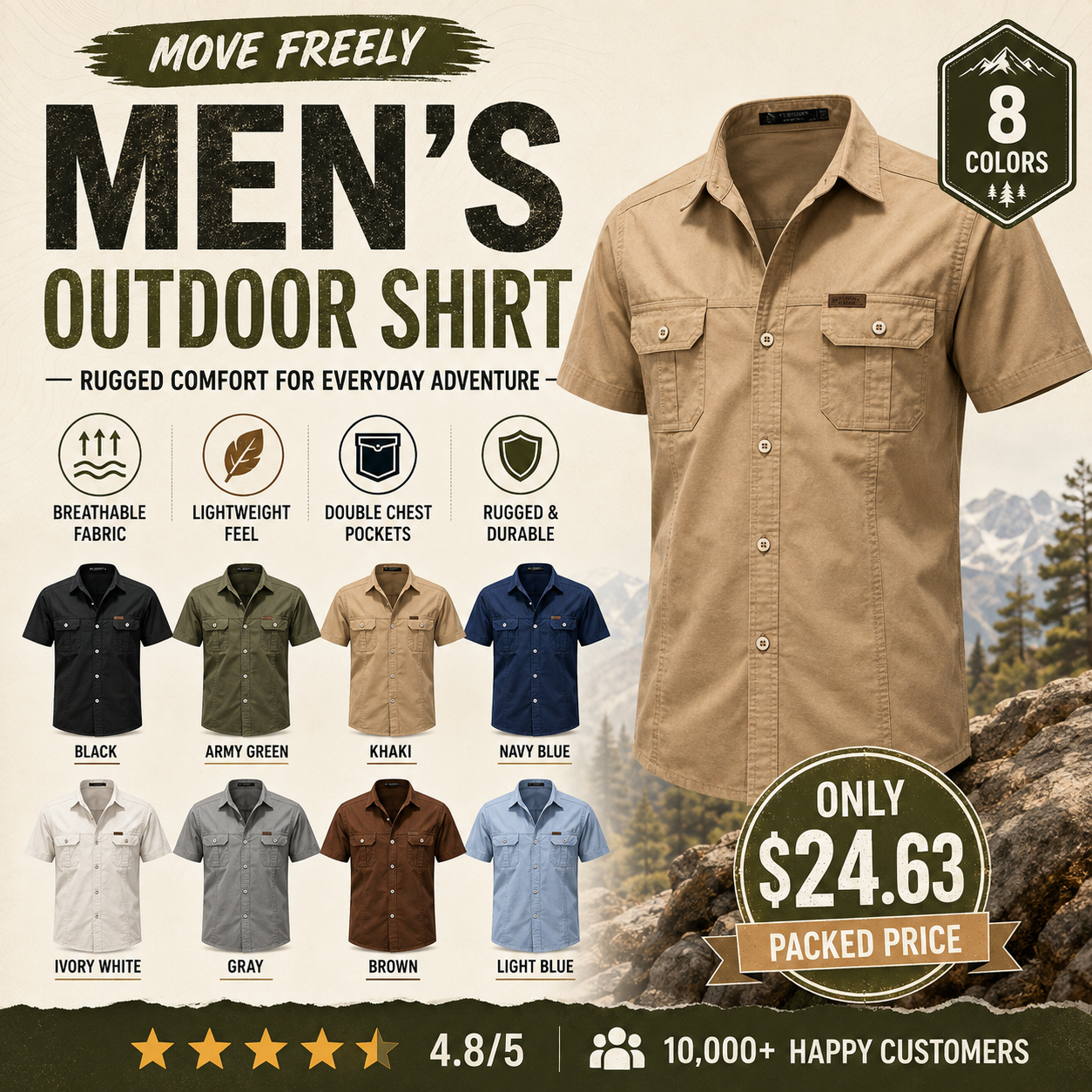 🔥 BEST SELLER | Men's Lightweight Outdoor Shirt